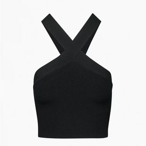 Aritizia Babaton Sculpt Knit Criss Cross Cropped Tank